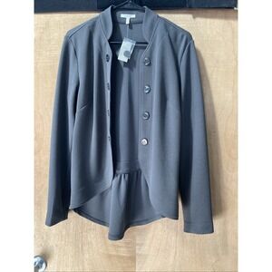 Maurice's NWT Textured Peplum Blazer Open Front High Low Long Sleeve Size S New